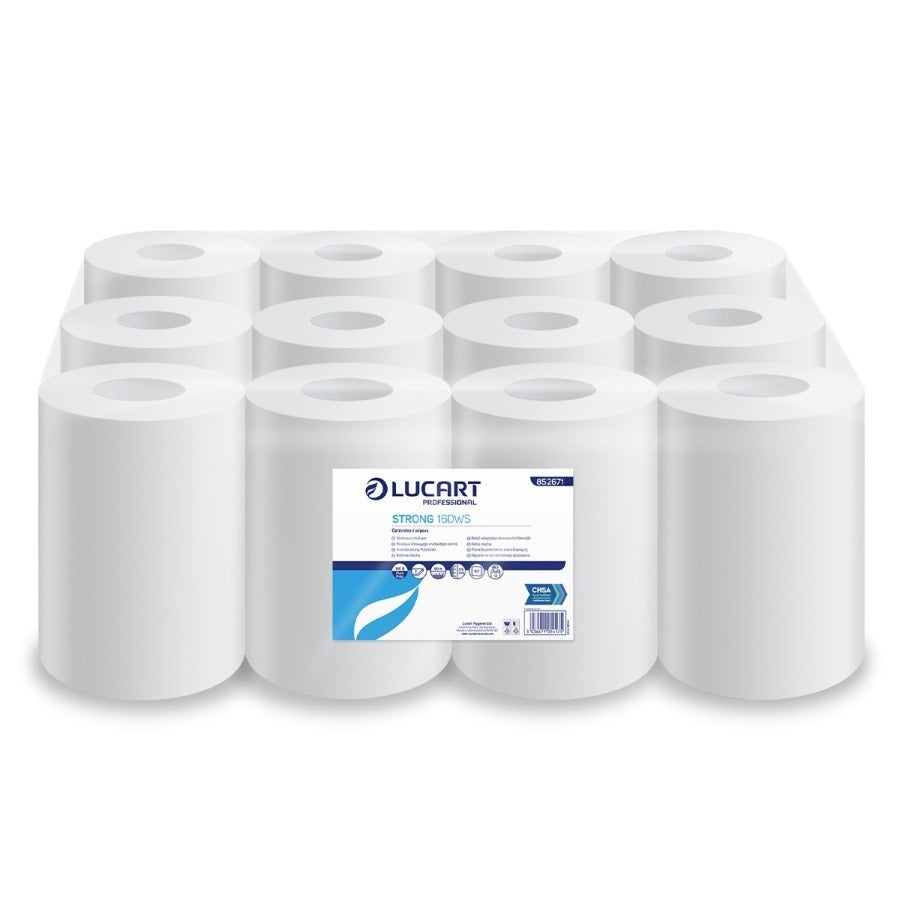 Lucart Mini Centrefeed Rolls 2 Ply White - 12 Rolls 852671