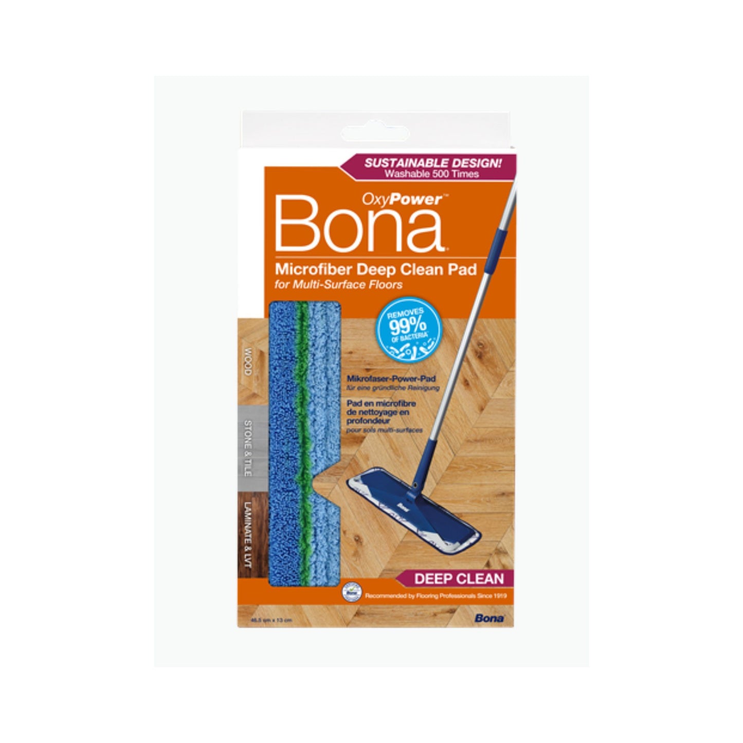 Bona OxyPower Microfiber Deep Clean Pad - Deep Cleaning Floor Pad CA101059
