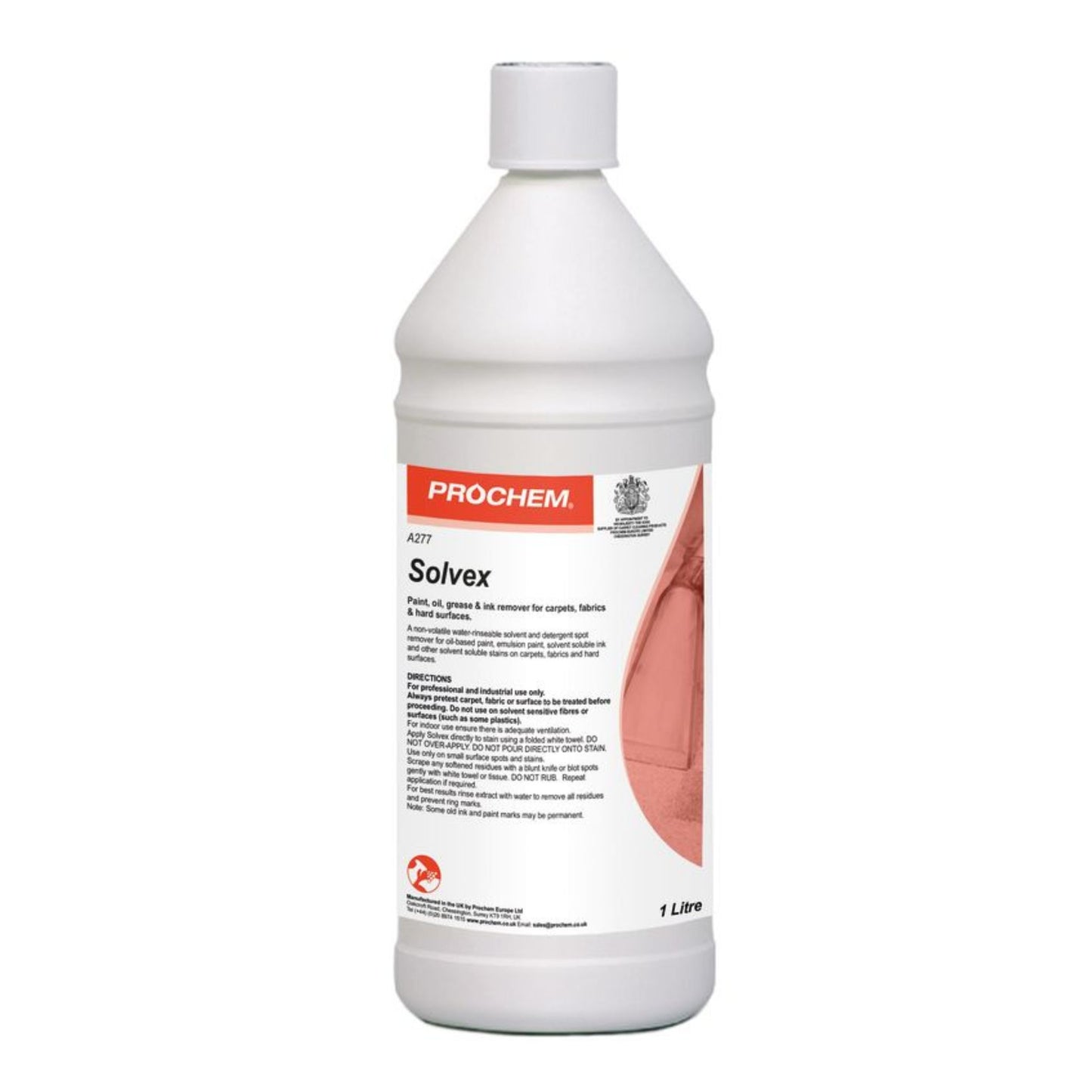 Prochem Solvex Solvent Spot Remover 1 Litre - Carpet Stain Remover A277-01