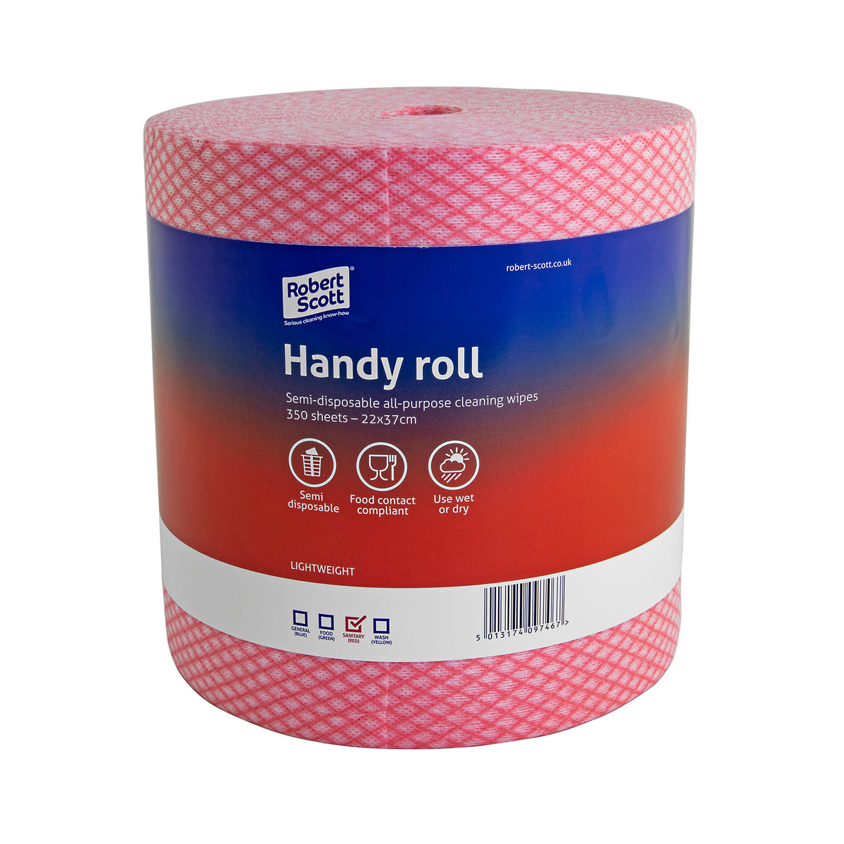 Robert Scott Semi-Disposable All Purpose Cleaning Cloth Roll 350 Sheets 104628