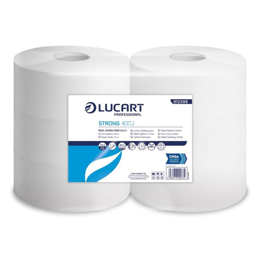 Lucart Maxi Jumbo 2 Ply Toilet Rolls 400m - White 6 Pack 812399