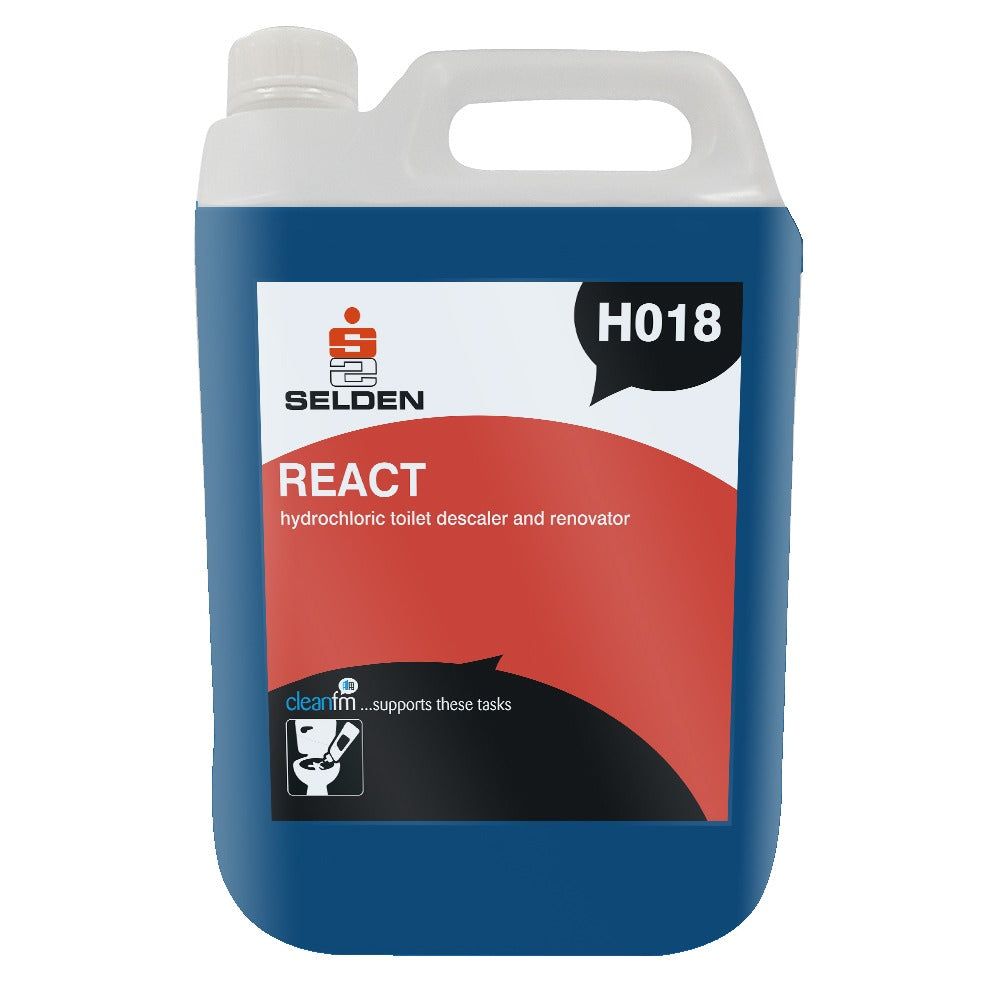 Selden React Toilet Cleaner & Descaler 5 Litre - Heavy Duty Toilet Cleaner H018