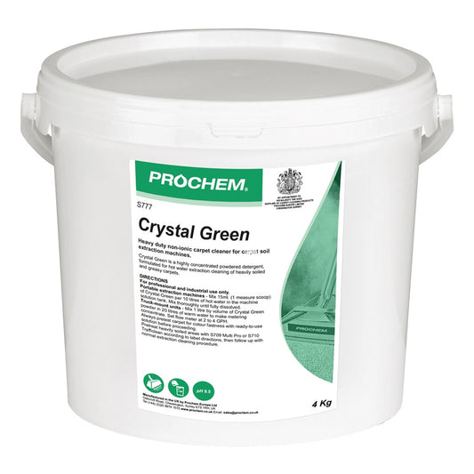 Prochem Crystal Green Carpet Extraction Detergent 4kg - Low Foam Cleaner S777-04