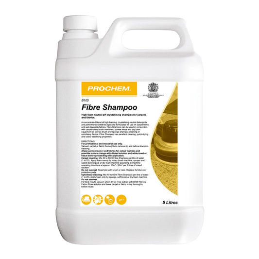 Prochem Fibre Shampoo 5 Litre -  Encapsulation Carpet & Upholstery Cleaner B105-05