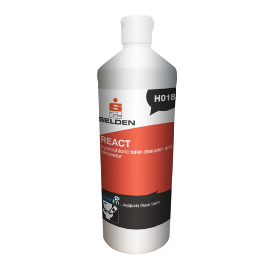 Selden React Toilet Cleaner & Descaler 1 Litre - Heavy Duty Toilet Cleaner H018