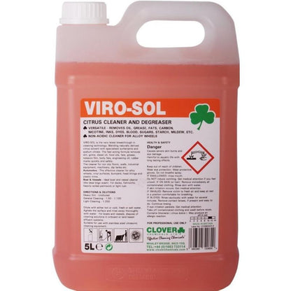 Clover (Christyens) Viro-Sol Citrus Cleaner Degreaser 5 Litre - Heavy Duty Multi Purpose Cleaner 326