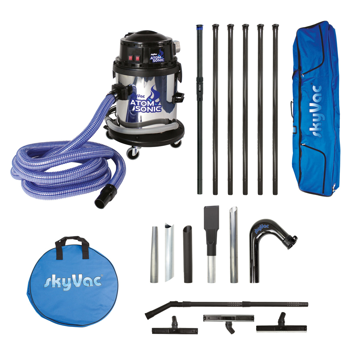 skyVac Atom Sonic Gutter Cleaning Vacuum System - Compact Professional High Reach Vacuum