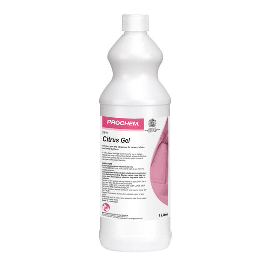 Prochem Citrus Gel Stain Remover 1 Litre - Oil & Grease Spot Cleaner for Carpet & Upholstery E840