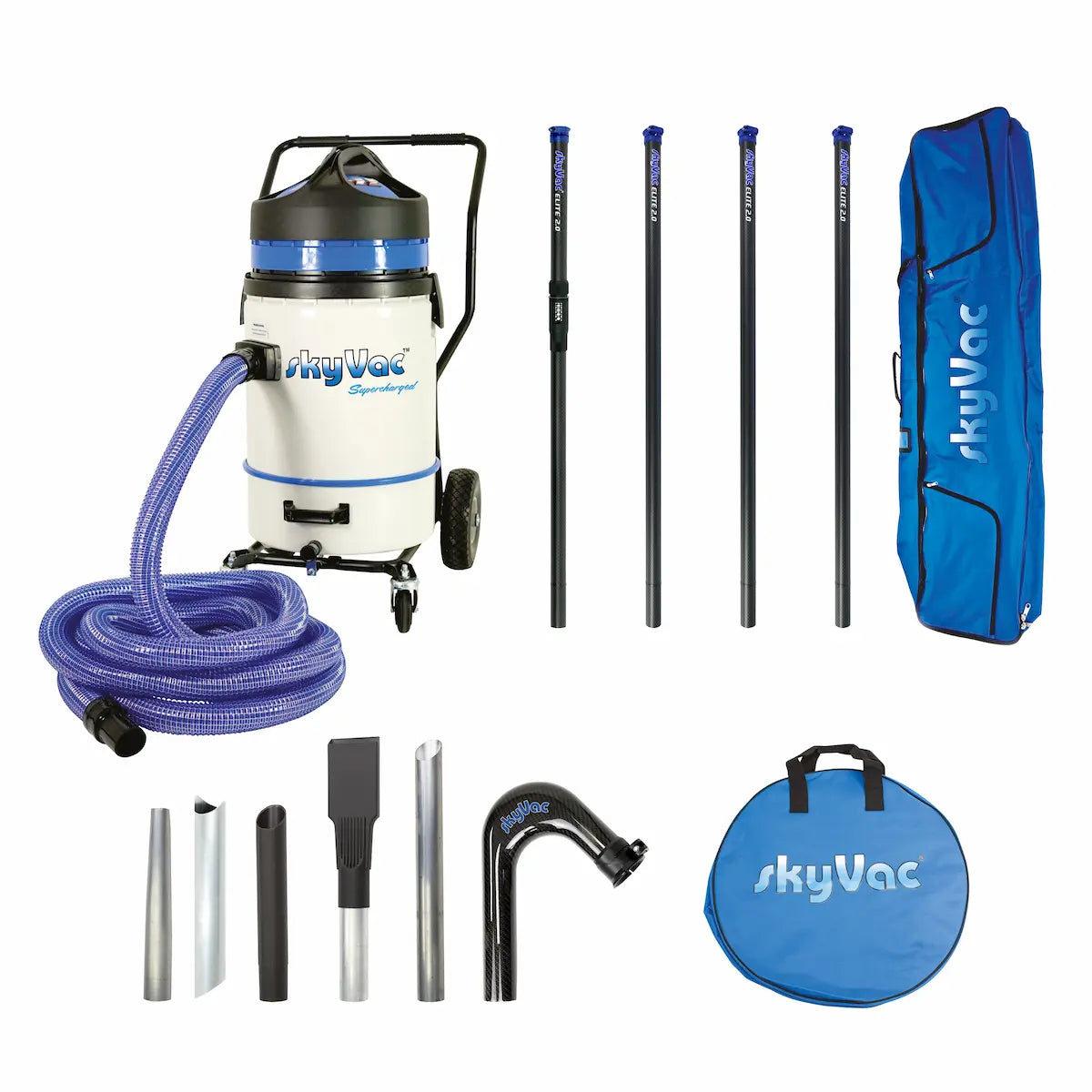 skyVac Commercial Plus Gutter Vacuum System 3300W - Professional High Reach Gutter Cleaning Vacuum