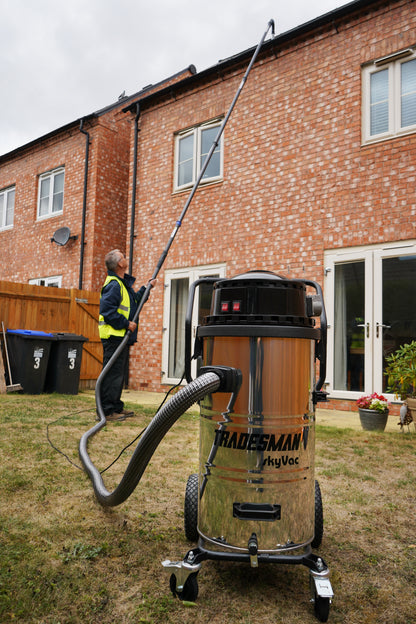 skyVac Tradesman Gutter Vacuum Package 2800W - Commercial Dual Motor Gutter Cleaning System