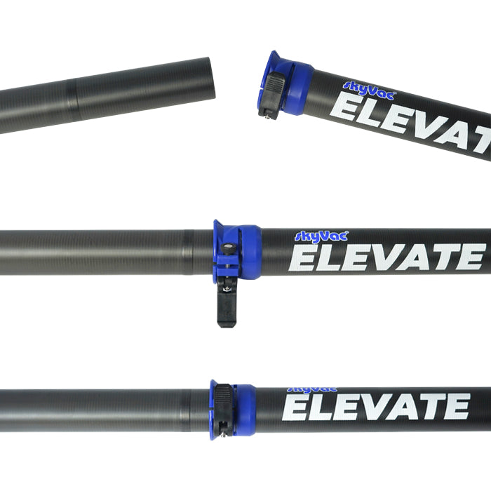 skyVac Elevate 44mm Clamped Pole Package - Gutter Cleaning Vacuum Pole System Kit