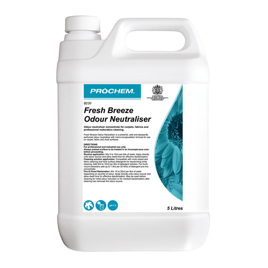 Prochem Fresh Breeze Odour Neutraliser 5 Litre - Carpet Deodoriser & Odour Remover B230