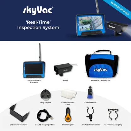 skyVac Gutter Inspection Camera -  Wireless High-Level Roof & Gutter Cleaning Camera System