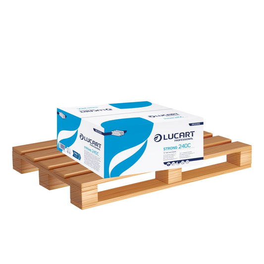 Pallet of Lucart White 2 Ply C-Fold Hand Towels STRONG2400C - Box of 2400  862122