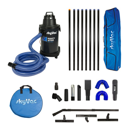 skyVac Mighty Atom Gutter Vacuum Package - Wet & Dry Gutter Cleaning System