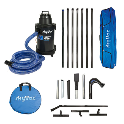 skyVac Mighty Atom Gutter Vacuum Package - Wet & Dry Gutter Cleaning System