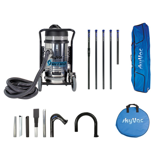 skyVac Nitro Gutter Vacuum Package - Wet & Dry Gutter Cleaning System