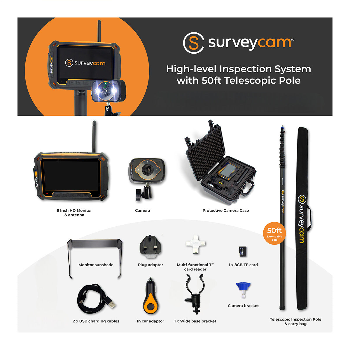 skyVac SurveyCam Inspection System - Gutter Inspection Camera
