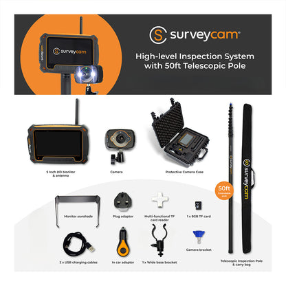 skyVac SurveyCam Inspection System - Gutter Inspection Camera
