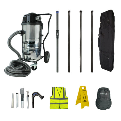 skyVac Tradesman Gutter Vacuum Package 2800W - Commercial Dual Motor Gutter Cleaning System