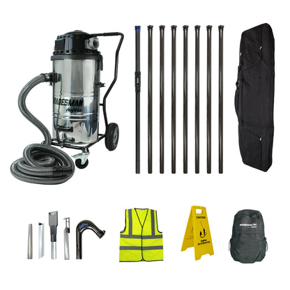 skyVac Tradesman Gutter Vacuum Package 2800W - Commercial Dual Motor Gutter Cleaning System