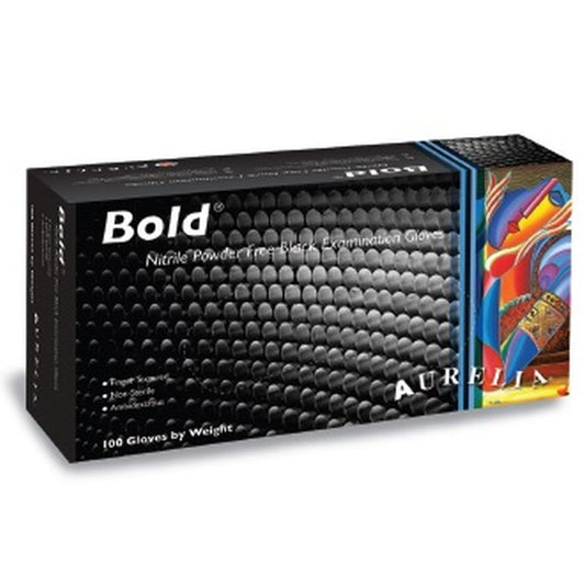 Aurelia Bold Black Nitrile Disposable Gloves Box of 100 - Latex Free 73998