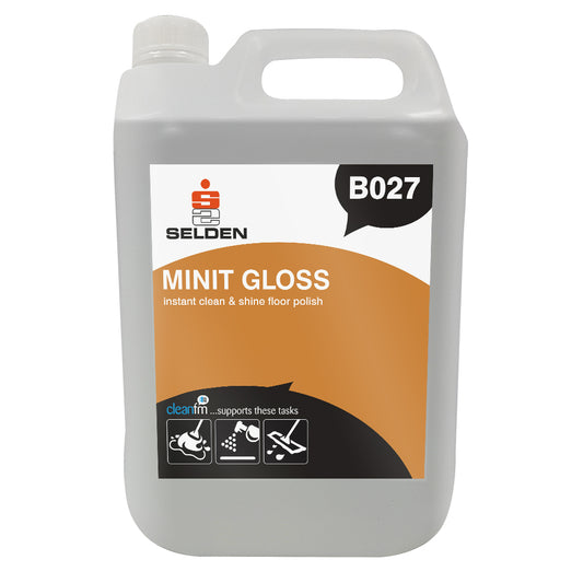 Selden Minit Gloss Floor Polish 5 Litre - High Gloss Floor Finish B027