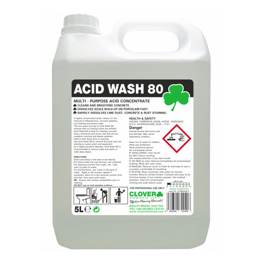 Clover (Christyens) Acid Wash 80 5 Litre - Extra Strong Descaler & Acid Cleaner 502