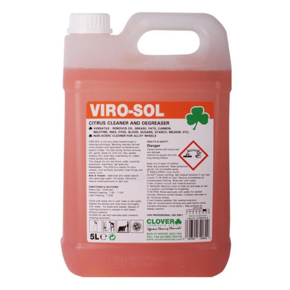 Clover (Christyens) Viro-Sol Citrus Cleaner Degreaser 5 Litre - Heavy Duty Multi Purpose Cleaner 326