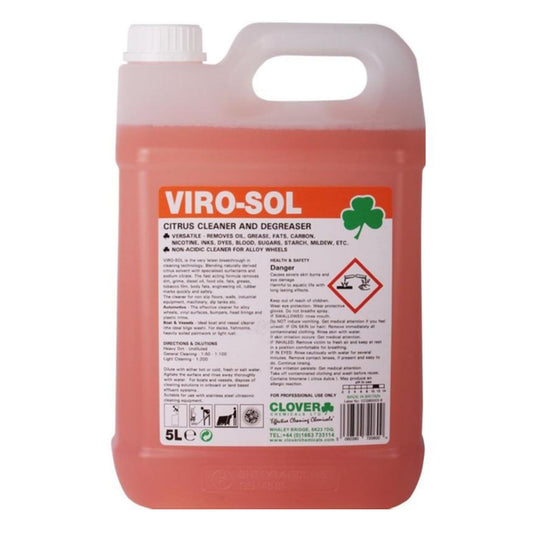 Clover (Christyens) Viro-Sol Citrus Cleaner Degreaser 5 Litre - Heavy Duty Multi Purpose Cleaner 326