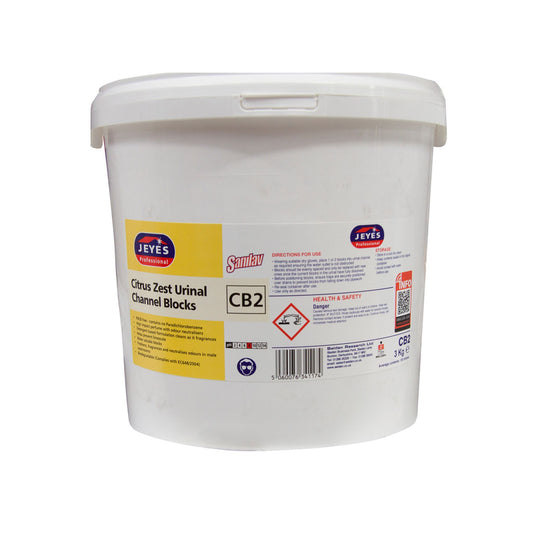 Jeyes Urinal Channel Blocks Citrus Zest 3kg - Fragranced Urinal Blocks YCB2