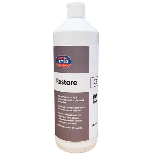 Jeyes Restore Glass Renovator 1 Litre C8 - Dishwasher Glass Cleaner