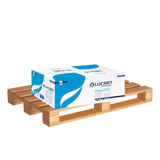 Pallet of Lucart White Z-Fold Multi-Fold Hand Towels 864083 - 2 Ply Box of 3000