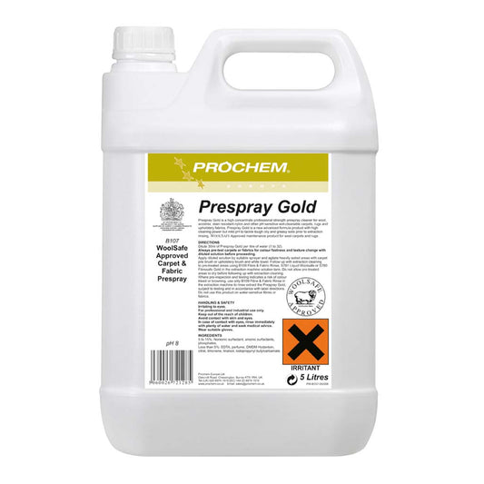 Prochem Prespray Gold Carpet Pre-Spray 5 Litre - Woolsafe Carpet Cleaner B107-05