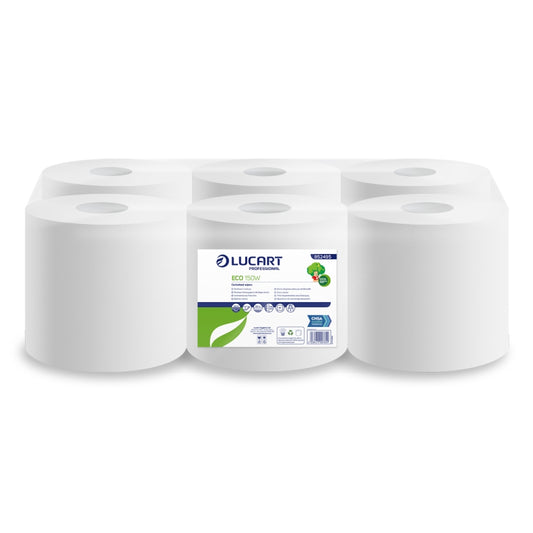 Lucart Standard Centrefeed Rolls 2 Ply White - 6 Rolls ECO150W
