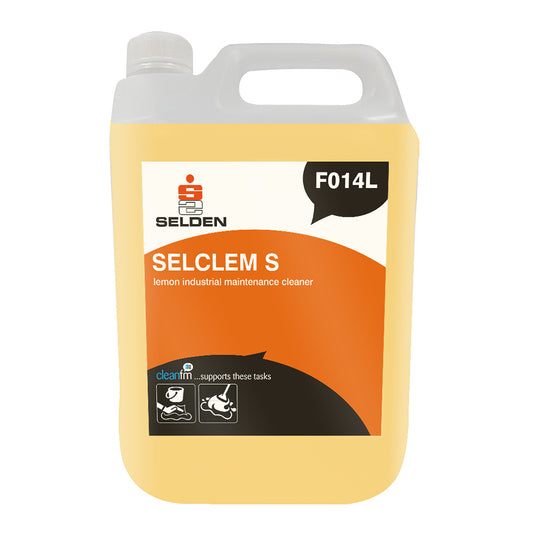 Selden Selclem S Lemon Industrial Cleaner 5 Litre - Heavy Duty Floor & Maintenance Cleaner F014L