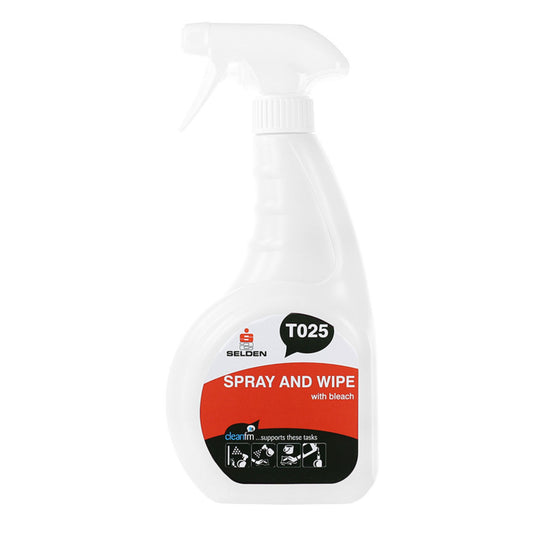Selden Spray & Wipe with Bleach 750ml - Bactericidal Cleaner T025